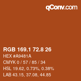 Color code: RGB 169.1 72.8 26 | qconv.com