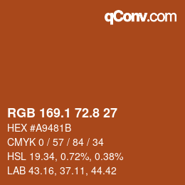 Color code: RGB 169.1 72.8 27 | qconv.com