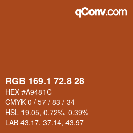 Color code: RGB 169.1 72.8 28 | qconv.com