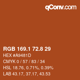 Color code: RGB 169.1 72.8 29 | qconv.com