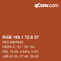 Color code: RGB 169.1 72.8 37 | qconv.com