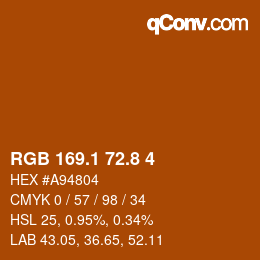 Farbcode: RGB 169.1 72.8 4 | qconv.com