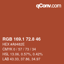 Color code: RGB 169.1 72.8 46 | qconv.com