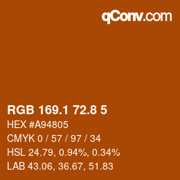 Color code: RGB 169.1 72.8 5 | qconv.com