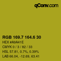 カラーコード: RGB 169.7 164.6 30 | qconv.com