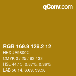 カラーコード: RGB 169.9 128.2 12 | qconv.com