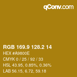 カラーコード: RGB 169.9 128.2 14 | qconv.com
