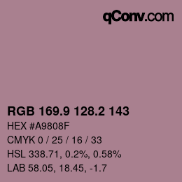 Color code: RGB 169.9 128.2 143 | qconv.com