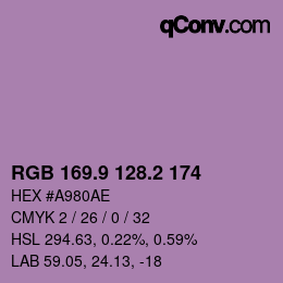 Color code: RGB 169.9 128.2 174 | qconv.com
