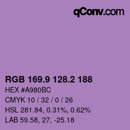 Color code: RGB 169.9 128.2 188 | qconv.com
