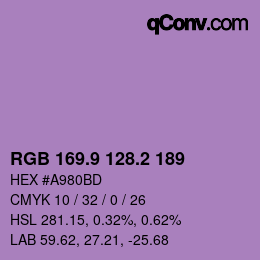 Color code: RGB 169.9 128.2 189 | qconv.com