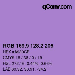 カラーコード: RGB 169.9 128.2 206 | qconv.com