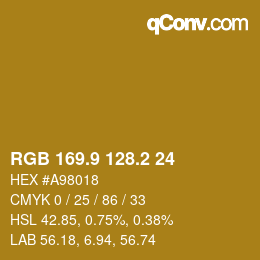 Farbcode: RGB 169.9 128.2 24 | qconv.com