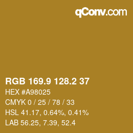 Color code: RGB 169.9 128.2 37 | qconv.com