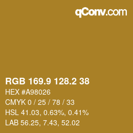 Color code: RGB 169.9 128.2 38 | qconv.com