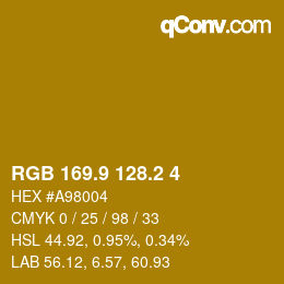 カラーコード: RGB 169.9 128.2 4 | qconv.com