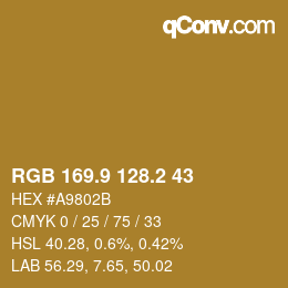 Color code: RGB 169.9 128.2 43 | qconv.com