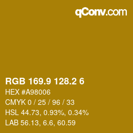 カラーコード: RGB 169.9 128.2 6 | qconv.com