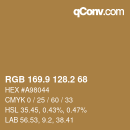Color code: RGB 169.9 128.2 68 | qconv.com