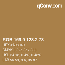 Color code: RGB 169.9 128.2 73 | qconv.com