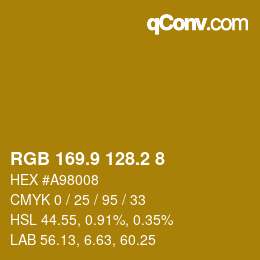 カラーコード: RGB 169.9 128.2 8 | qconv.com