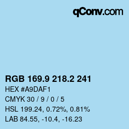 Color code: RGB 169.9 218.2 241 | qconv.com