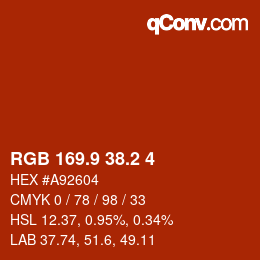 Color code: RGB 169.9 38.2 4 | qconv.com
