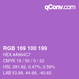 カラーコード: RGB 169 100 199 | qconv.com - big