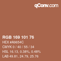Farbcode: RGB 169 101 76 | qconv.com