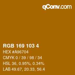 Color code: RGB 169 103 4 | qconv.com