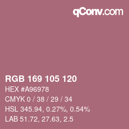 カラーコード: RGB 169 105 120 | qconv.com