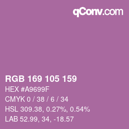 Color code: RGB 169 105 159 | qconv.com