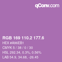 カラーコード: RGB 169 110.2 177.6 | qconv.com