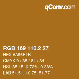カラーコード: RGB 169 110.2 27 | qconv.com