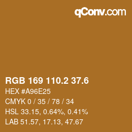 カラーコード: RGB 169 110.2 37.6 | qconv.com