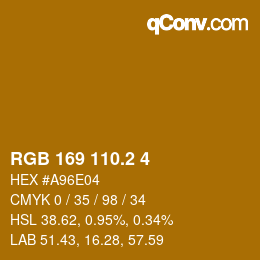 カラーコード: RGB 169 110.2 4 | qconv.com