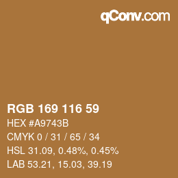 Code couleur: RGB 169 116 59 | qconv.com