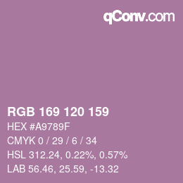 カラーコード: RGB 169 120 159 | qconv.com