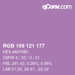 Farbcode: RGB 169 121 177 | qconv.com