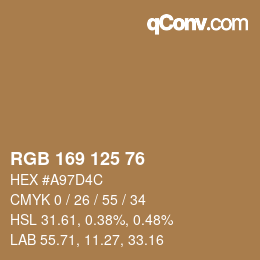 Farbcode: RGB 169 125 76 | qconv.com