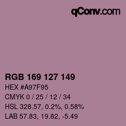 Color code: RGB 169 127 149 | qconv.com