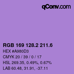 カラーコード: RGB 169 128.2 211.6 | qconv.com