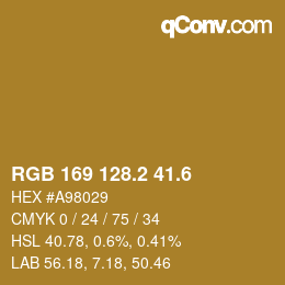 カラーコード: RGB 169 128.2 41.6 | qconv.com
