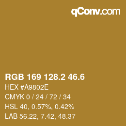 カラーコード: RGB 169 128.2 46.6 | qconv.com