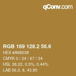 カラーコード: RGB 169 128.2 56.6 | qconv.com