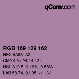 Farbcode: RGB 169 129 162 | qconv.com