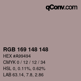 颜色代码: RGB 169 148 148 | qconv.com