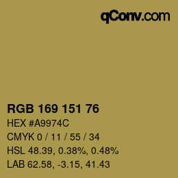 Farbcode: RGB 169 151 76 | qconv.com