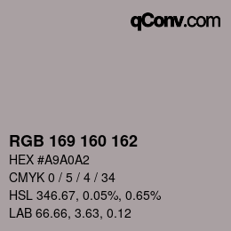 Farbcode: RGB 169 160 162 | qconv.com