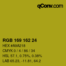 カラーコード: RGB 169 162 24 | qconv.com